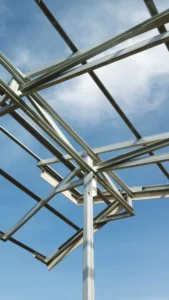 Solar carport racking system anatomy and main structural components