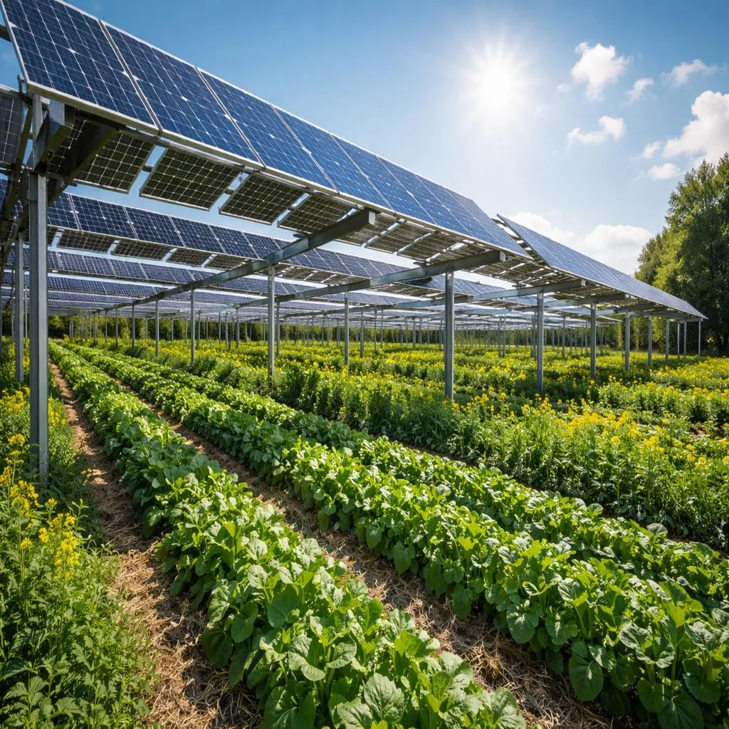 Agricultural PV system using ground mounted solar structure
