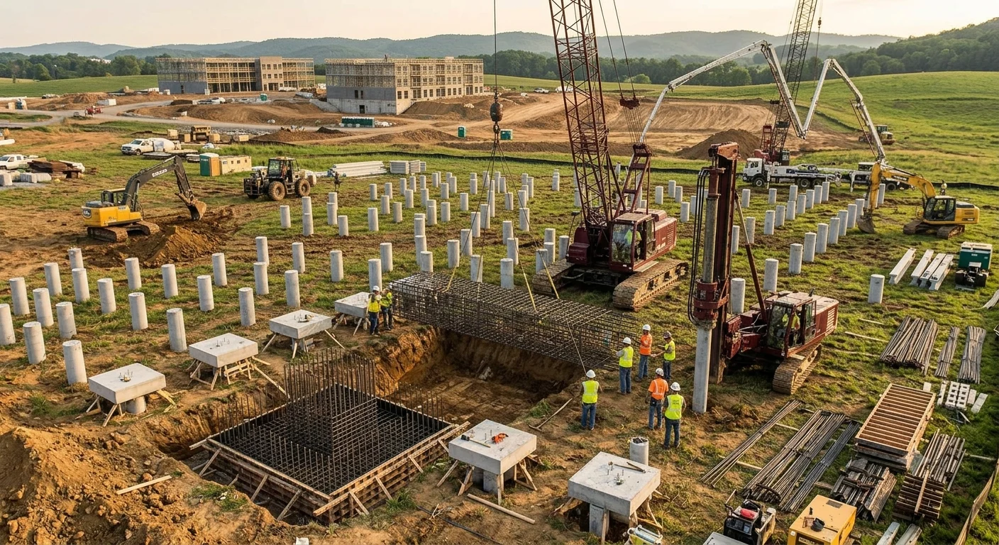 Professional foundation installation for solar ground mounting system