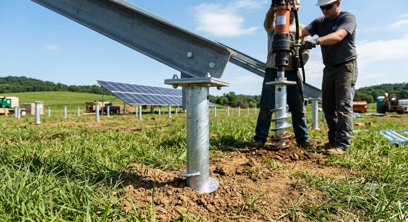 Ground screw foundation for aluminum solar ground mounting system