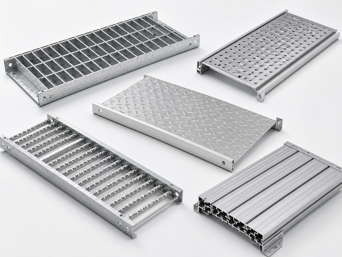 Different solar walkway types displayed in a studio product image