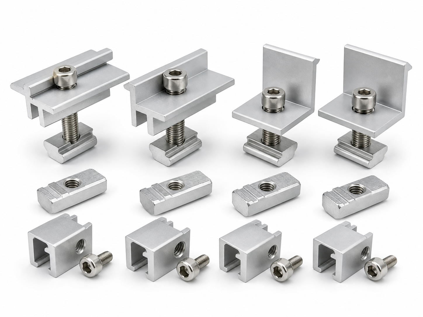 Solar panel module clamps and pressing blocks