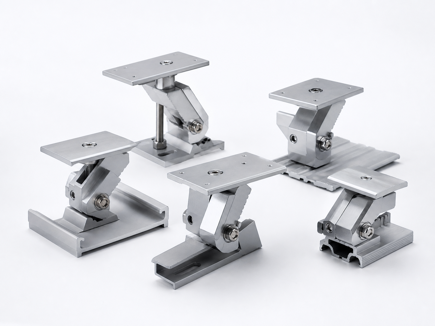 Angular roof fixtures for standing seam solar mounting