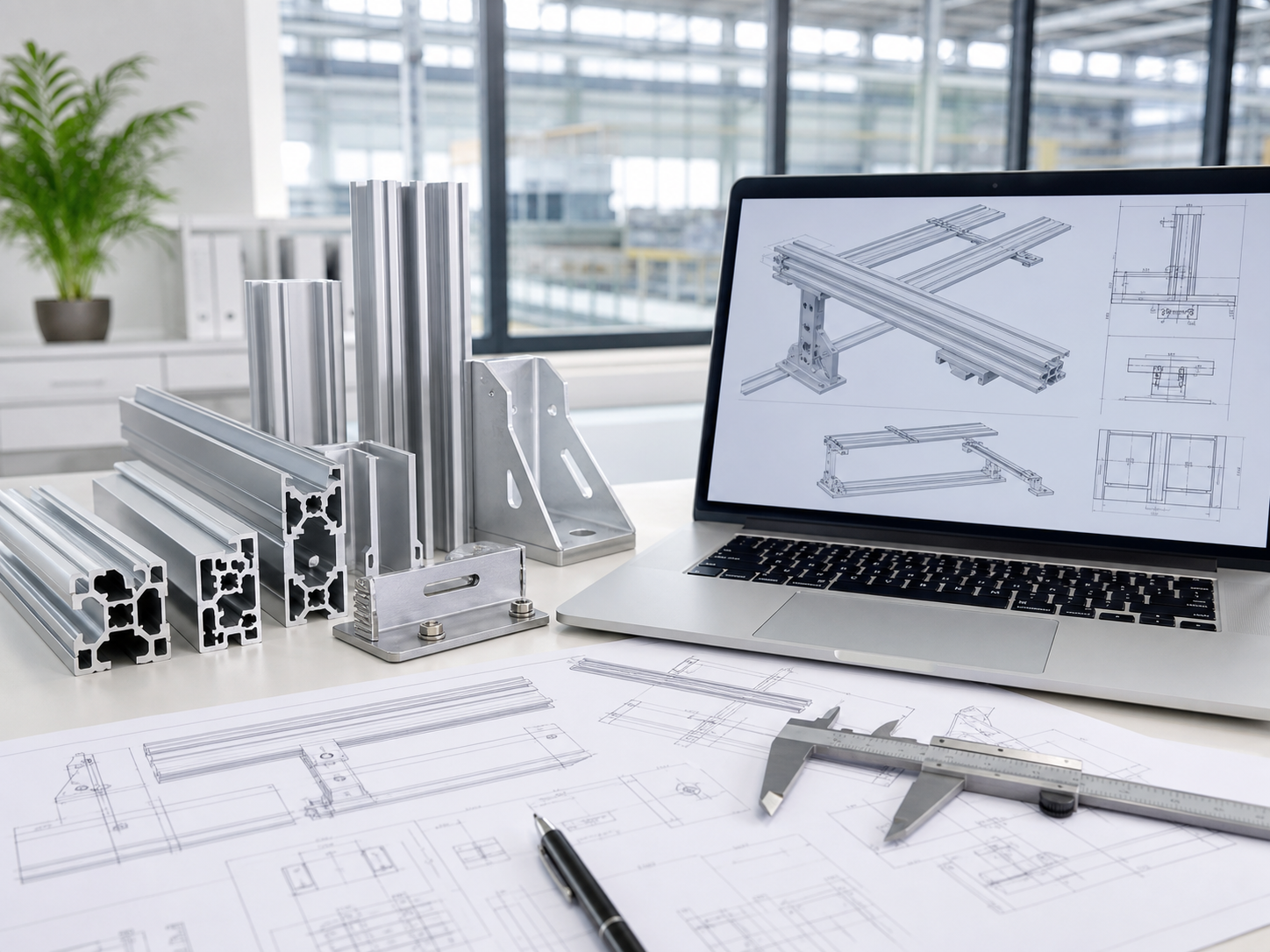 Custom aluminum solar mounting profiles and drawing support