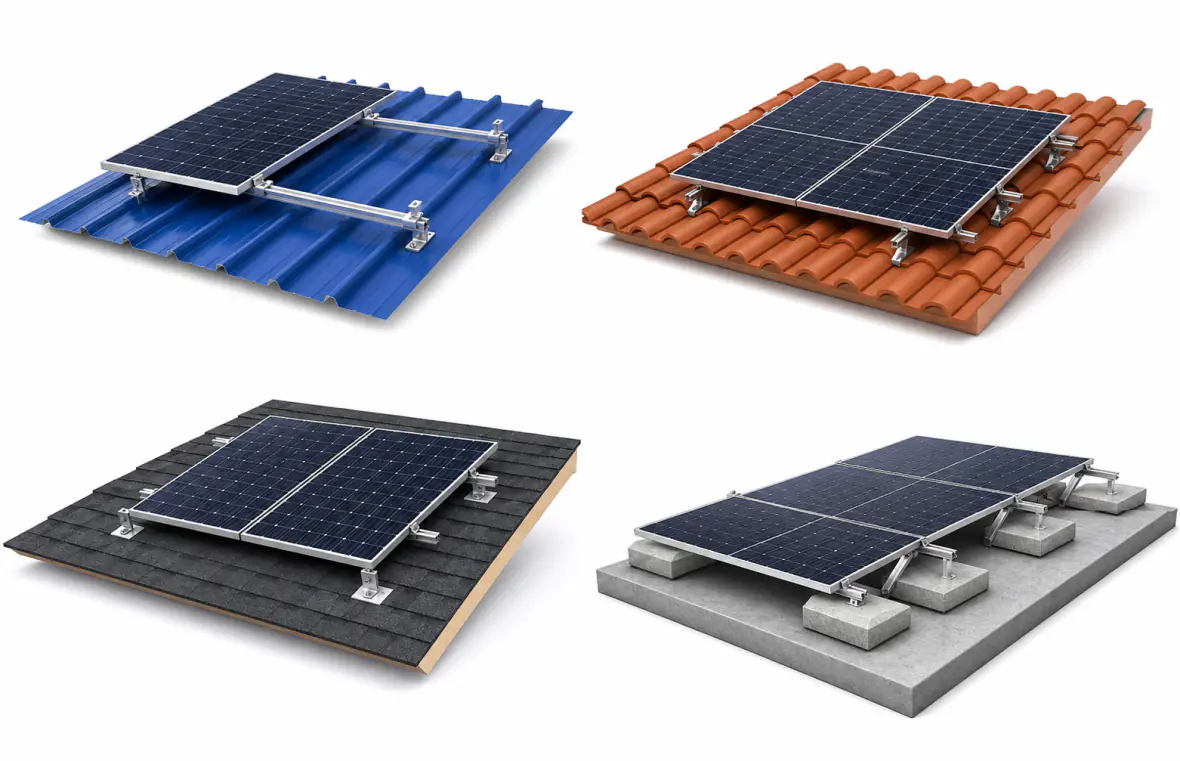 Solar roof mounting systems